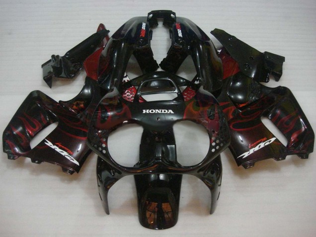 Carénages Moto Honda CBR900RR 893 1992-1993 - Noir Brillant Rouge Flamme
