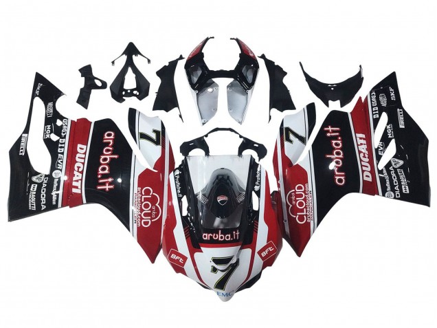 Carénages Moto Ducati Panigale 899/1199 2011-2014 - Blanc Rouge Noir Brillant Aruba.it 7