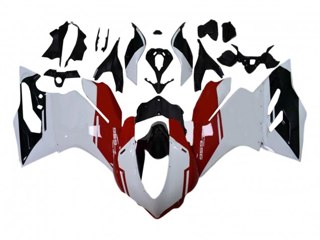 Kits Carénages Moto Ducati 959 2015-2020 - Blanc Rouge Noir Brillant