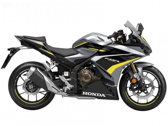 Carénages Moto Honda CBR500R 2022-2023 - Argent Jaune Noir Brillant