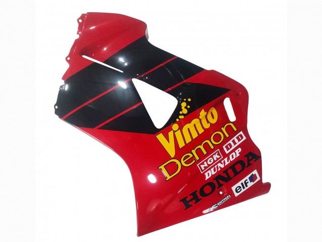Carénages Moto Honda VFR 800 1998-2001 - Rouge Blanc Noir Brillant Vimto