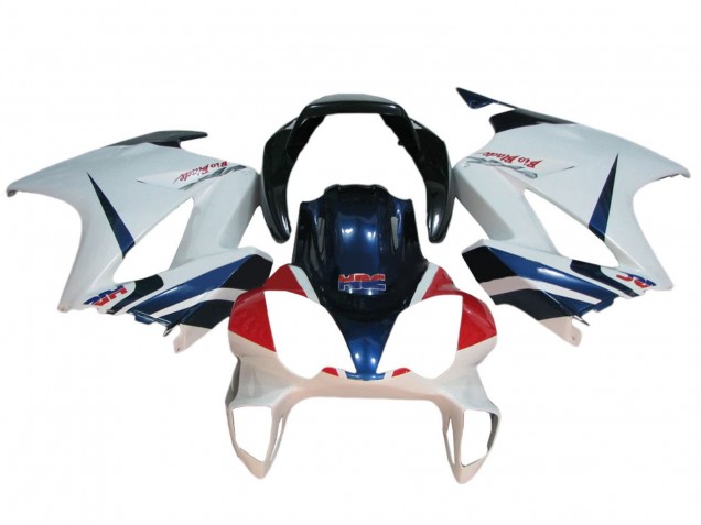 Carénages Moto Honda VFR 800 2002-2013 - Blanc Rouge Bleu Foncé HRC