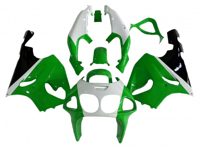 Carénages Moto Kawasaki ZX7R 1996-2003 - Blanc Vert Noir