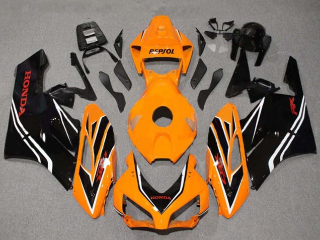Carénages Moto Honda CBR1000RR 2004-2005 - Orange Blanc Noir Brillant Bande