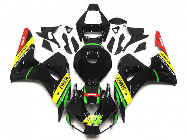 Carénages Moto Honda CBR1000RR 2006-2007 - Noir Brillant Jaune Vert Rouge Motul 44