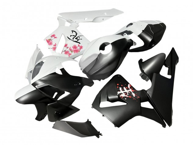 Carénages Moto Honda CBR600RR 2005-2006 - Noir Blanc Fleur de cerisier