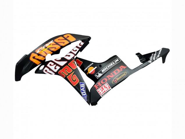 Carénages Moto Honda CBR600RR 2007-2008 - Noir Mat Orange Rouge Rossi Repsol 46