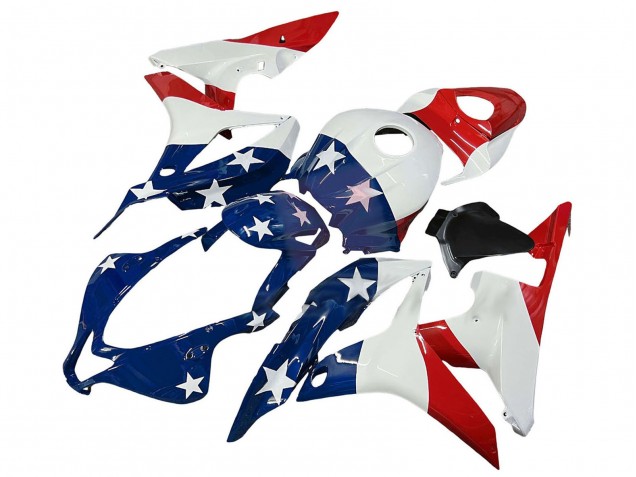 Carénages Moto Honda CBR600RR 2007-2008 - Blanc Bleu Rouge Étoile