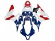 Carénages Moto Honda CBR600RR 2007-2008 - Blanc Bleu Rouge Étoile