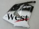 Carénages Moto Kawasaki ZX10R 2004-2005 - Blanc Noir West Ninja