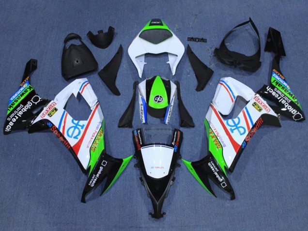 Carénages Moto Kawasaki ZX10R 2008-2010 - Blanc Fluorescent Vert Rouge Noir