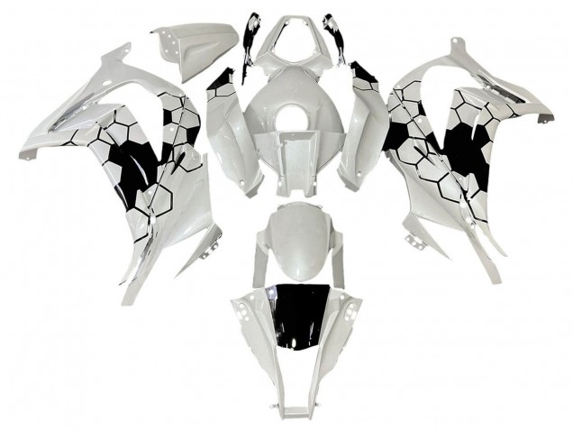 Carénages Moto Kawasaki ZX10R 2008-2010 - Blanc Noir
