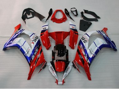 Carénages Moto Kawasaki ZX10R 2011-2015 - Blanc Bleu Rouge Noir SBK Maxxis