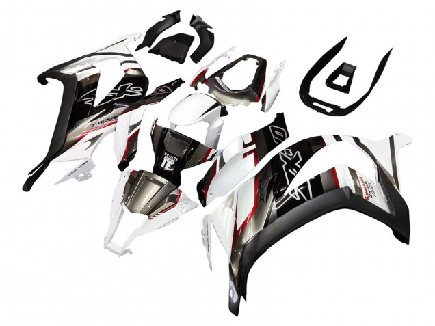 Carénages Moto Kawasaki ZX10R 2011-2015 - Blanc Noir Brillant Noir Mat Rouge