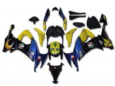 Carénages Moto Kawasaki ZX10R 2008-2010 - Jaune Noir Bleu Requin