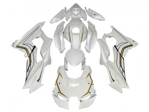 Carénages Moto Kawasaki ZX10R 2021-2025 - Blanc Or