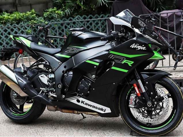 Carénages Moto Kawasaki ZX10R 2021-2025 - Noir Vert Blanc