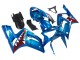 Carénages Moto Kawasaki ZX6R 2003-2004 - Bleu Blanc Rouge Requin