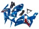 Carénages Moto Kawasaki ZX6R 2003-2004 - Bleu Blanc Rouge Requin