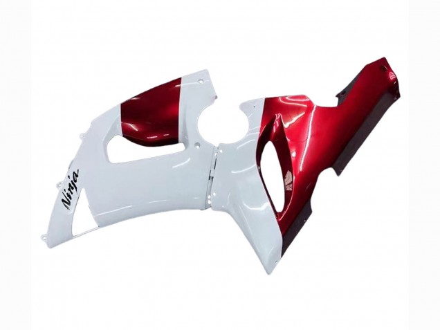 Carénages Moto Kawasaki ZX6R 2005-2006 - Blanc Rouge