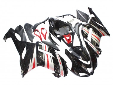 Carénages Moto Kawasaki ZX6R 2007-2008 - Noir Argent Rouge Ninja