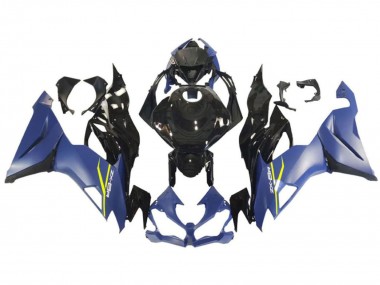 Carénage Moto Kawasaki ZX6R 2009-2012 - Bleu Noir Brillant Jaune