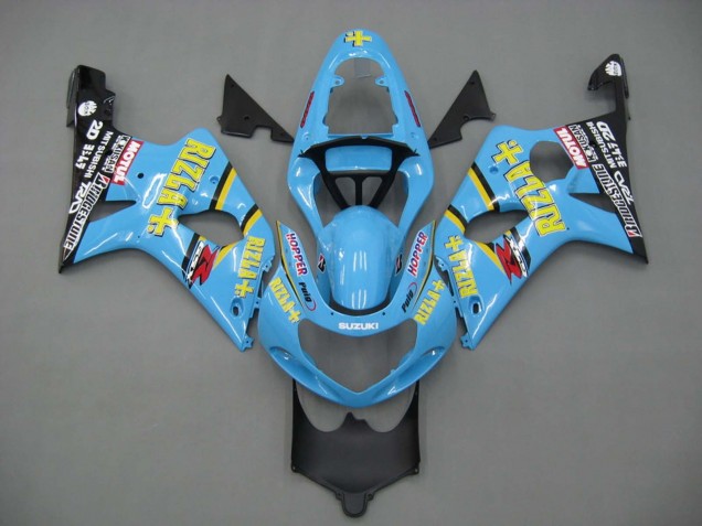 Carénages Moto Suzuki GSXR1000 2000-2002 - Bleu Clair Jaune Noir Motul Rizla