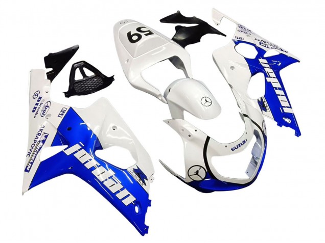 Carénages Moto Suzuki GSXR1000 2000-2002 - Blanc Bleu Jordan 59