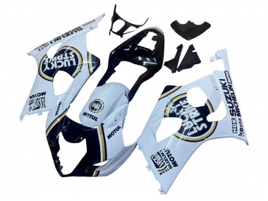 Carénages Moto Suzuki GSXR 1000 2003-2004 - Blanc Noir Or Motul Lucky Strike