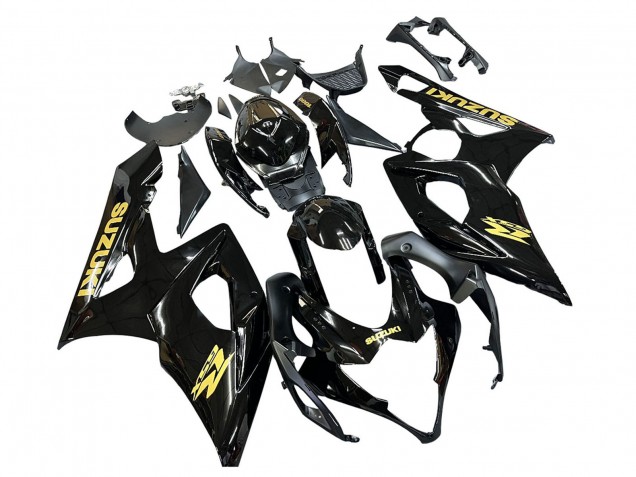 Carénages Moto Suzuki GSXR 1000 2005-2006 - Noir Brillant Or Décalque