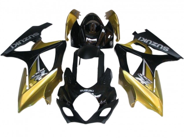 Carénages Moto Suzuki GSXR 1000 2007-2008 - Or Noir Argent Décalque