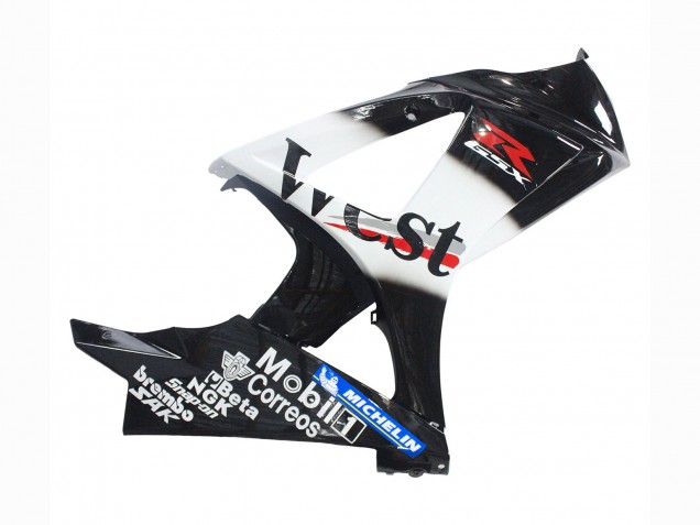 Carénages Moto Suzuki GSXR 1000 2007-2008 - Noir Brillant Blanc West