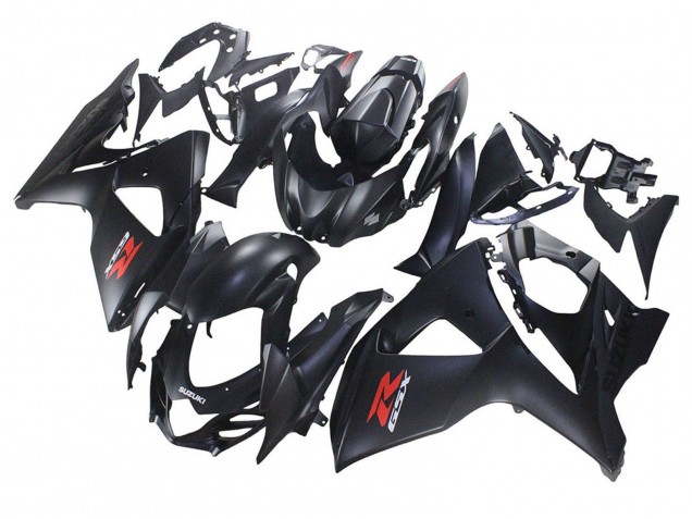 Carénages Moto Suzuki GSXR 1000 2007-2008 - Noir Mat Rouge Décalque