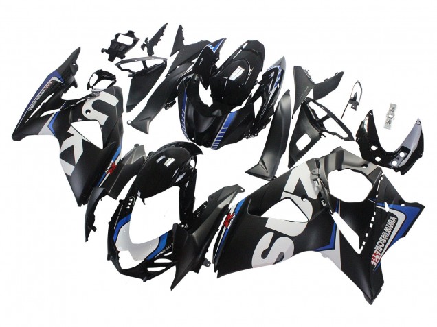 Carénages Moto Suzuki GSXR 1000 2009-2016 - Noir Mat Blanc Bleu