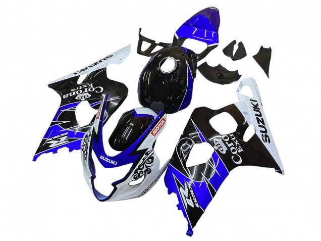Carénage Moto Suzuki GSXR 600 / GSXR 750 2004-2005 - Blanc Bleu Noir Corona Motul