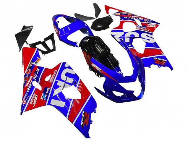 Carénages Moto Suzuki GSXR 600 / GSXR 750 2004-2005 - Bleu Rouge Noir Motul Dunlop