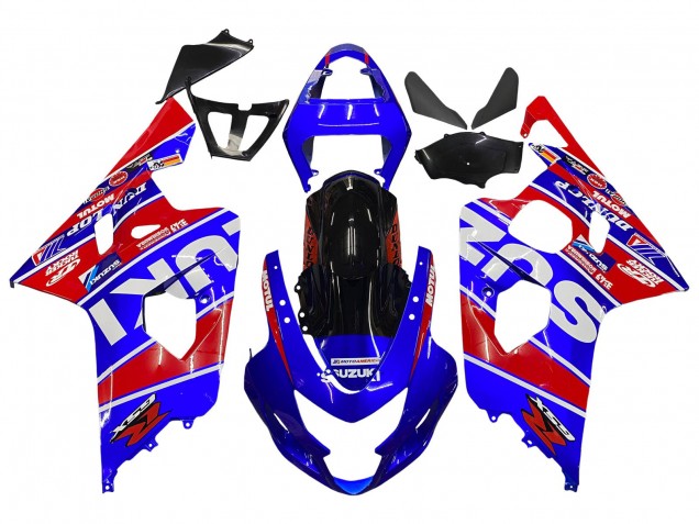 Carénages Moto Suzuki GSXR 600 / GSXR 750 2004-2005 - Bleu Rouge Noir Motul Dunlop