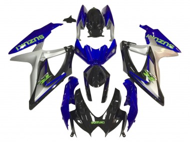 Carénages Moto Suzuki GSXR 600 / GSXR 750 2006-2007 - Argent Bleu Noir Brillant Vert