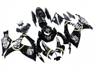Carénages Moto Suzuki GSXR 600 / GSXR 750 2006-2007 - Noir Brillant Blanc Motul Lucky Strike