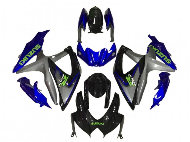 Carénages Moto Suzuki GSXR 600 / GSXR 750 2008-2010 - Bleu Gris Noir Brillant Vert