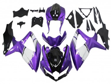 Carénages Moto Suzuki GSXR 600 / GSXR 750 2008-2010 - Violet Blanc Noir Brillant