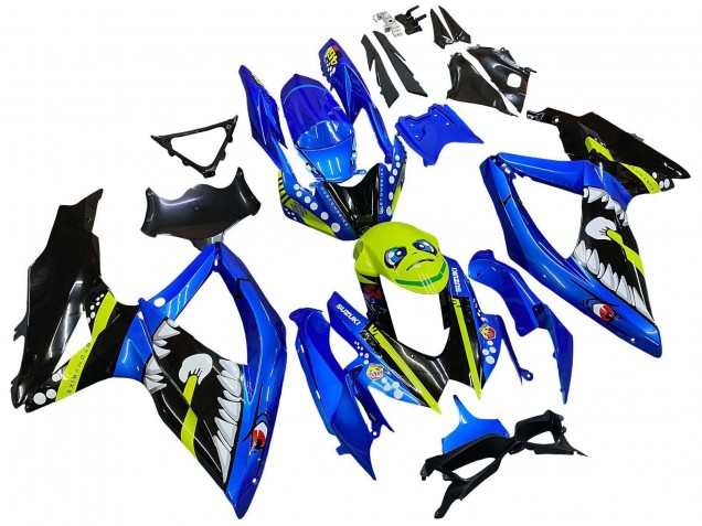 Carénages Moto Suzuki GSXR 600 / GSXR 750 2008-2010 - Bleu Fluorescent Vert Requin