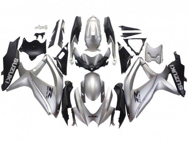 Carénages Moto Suzuki GSXR 600 / GSXR 750 2008-2010 - Argent Noir Mat