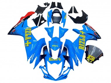 Carénages Moto Suzuki GSXR 600 / GSXR 750 2011-2024 - Bleu Or Rouge Noir Rizla