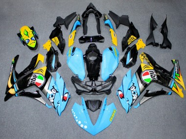 Carénages Moto Yamaha YZF R3/R25 2015-2018 - Bleu Clair Jaune Argent Noir