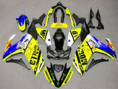 Carénages Moto Yamaha YZF R3/R25 2015-2018 - Jaune Bleu Noir Monstre