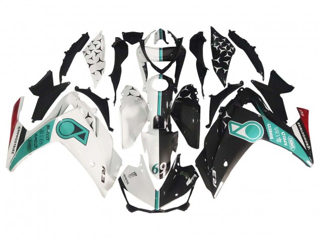 Carénages Moto Yamaha YZF R3/R25 2015-2018 - Blanc Vert Noir Brillant
