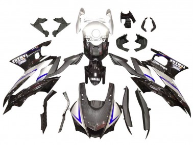 Carénages Moto Yamaha YZF R3/R25 2019-2021 - Argent Noir Brillant Fibre de Carbone Style