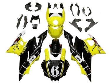 Carénages Moto Yamaha YZF R3/R25 2019-2021 - Jaune Blanc Noir Brillant Lenovo 6