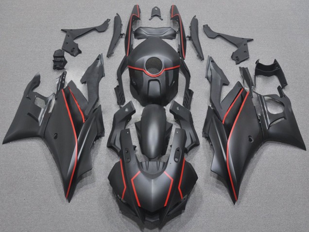 Carénages Moto Yamaha YZF R3/R25 2022-2024 - Noir Mat Rouge
